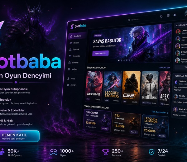 Slotbaba platform tanıtım görseli — multiplayer oyun arayüzü